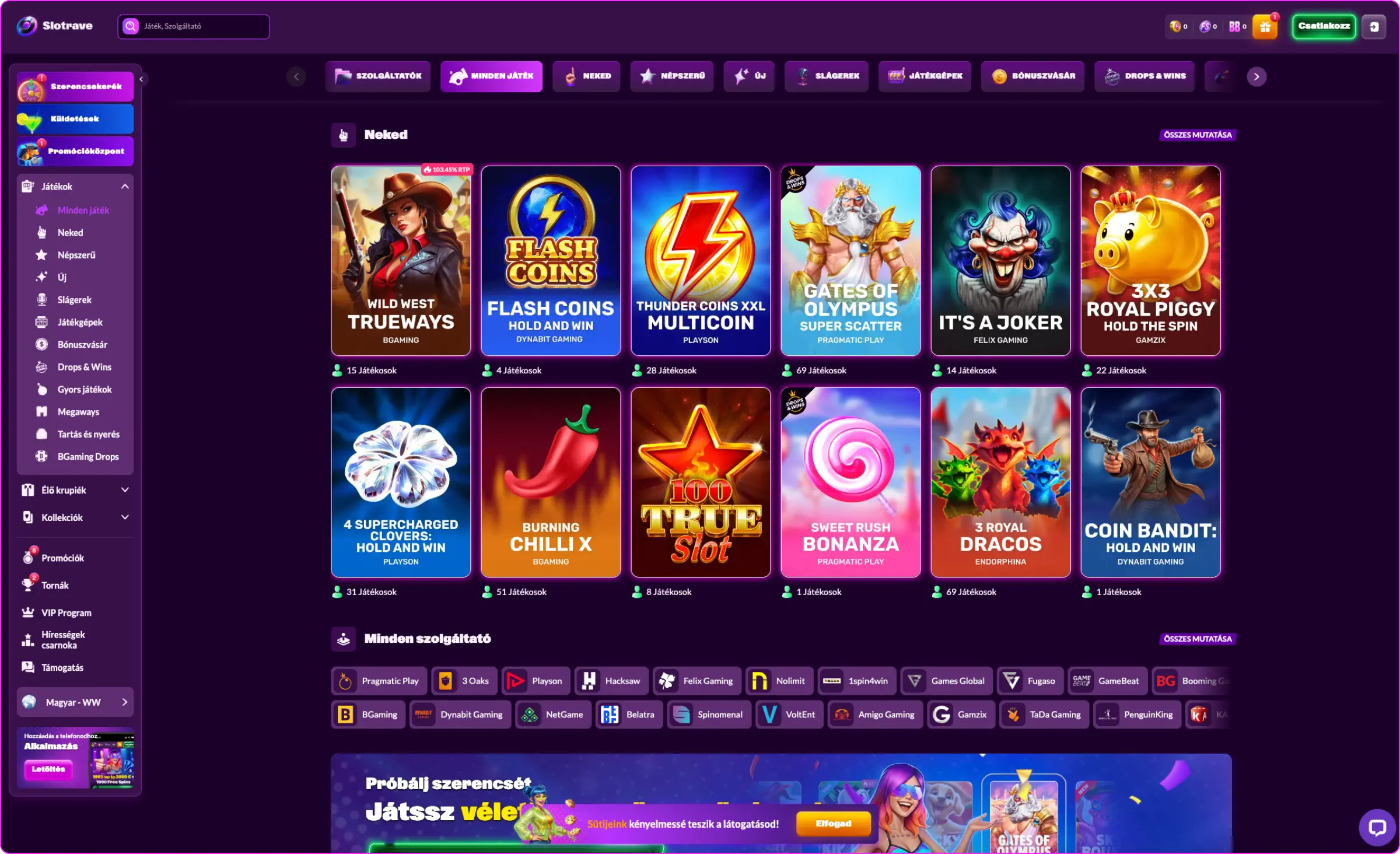 Slotrave VIP-program és Akciók